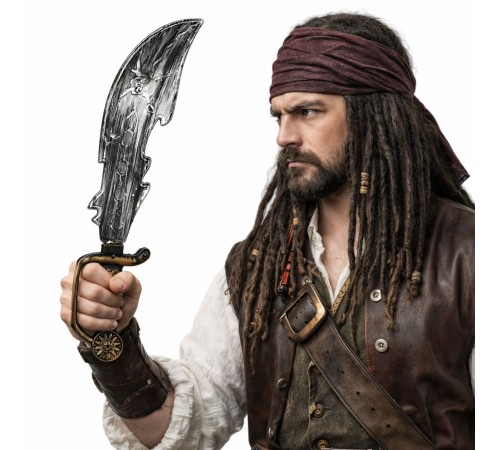 Eskitme Detaylı Plastik Korsan Kılıcı 45 cm