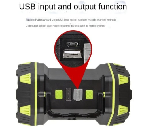 F.B.I F-262 Yeni Güçlü Çift Taraflı Taşınabilir Spot Ve Işıldak USB Powerbank Şarjlı Fener