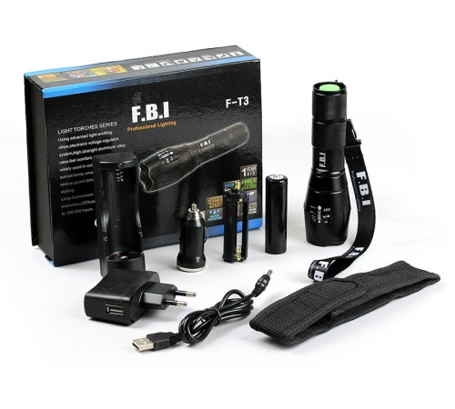 F.B.I F-T3 Su Geçirmez Alüminyum Oksidiyon Şarjlı El Feneri