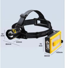 F.B.I Pro F-3003 Alüminyum PM10-TG LED Type-C Powerbank ve Solar Şarjlı Kamp Kafa Feneri