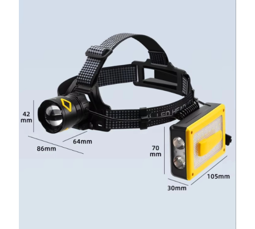 F.B.I Pro F-3003 Alüminyum PM10-TG LED Type-C Powerbank ve Solar Şarjlı Kamp Kafa Feneri