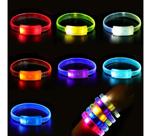 Festival & Parti LED Bileklik Baskı Yapılabilir 3 Farklı Mod Işıklı 1 Adet
