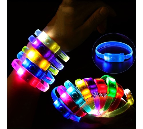 Festival & Parti LED Bileklik Baskı Yapılabilir 3 Farklı Mod Işıklı 1 Adet