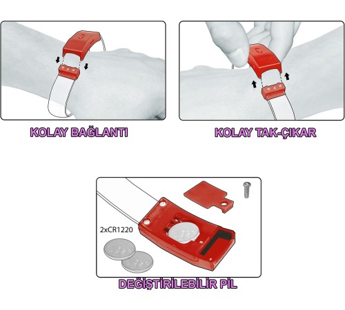 Festival & Parti LED Bileklik Baskı Yapılabilir 3 Farklı Mod Işıklı 1 Adet