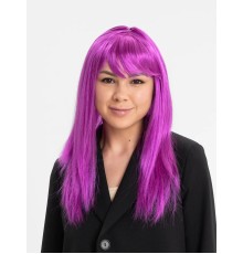 Fuşya Renk Düz Kesim Uzun Parti Peruğu Takma Saç