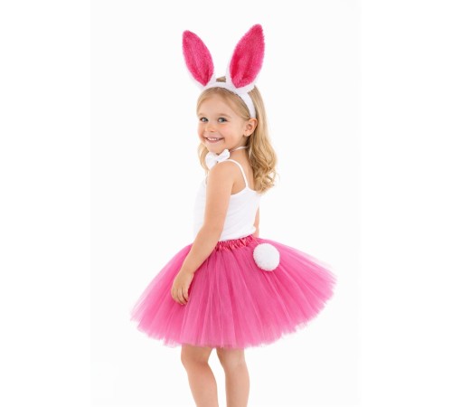 Fuşya Tavşan Kostüm Seti Kız Çocuk – Tütü Etekli 4 Parça