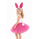 Fuşya Tavşan Kostüm Seti Kız Çocuk – Tütü Etekli 4 Parça