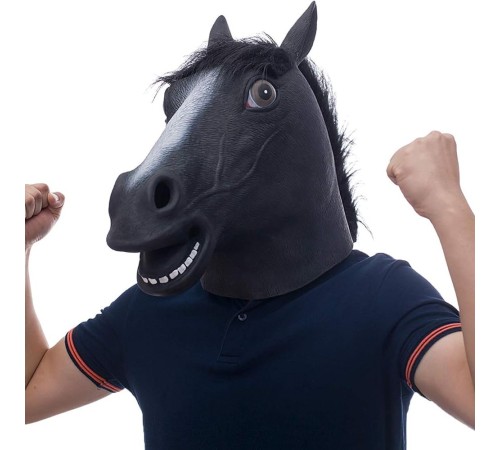 Gerçekçi At Kafası Maskesi Siyah Renk