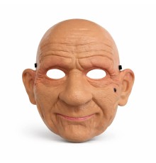 Gerçekçi Yaşlı Adam Maskesi – Lateks Görünümlü Plastik Korku Maskesi