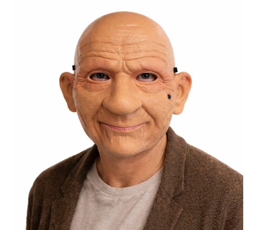 Gerçekçi Yaşlı Adam Maskesi – Lateks Görünümlü Plastik Korku Maskesi