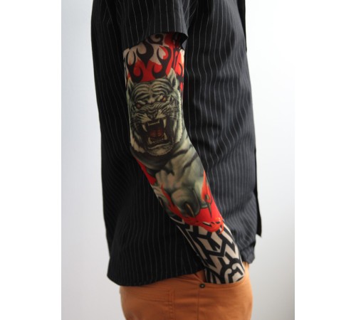 Giyilebilir Kol Dövmesi Çorap Dövme 3D Baskılı Kol Bacak Dövme 2 Adet Model 8