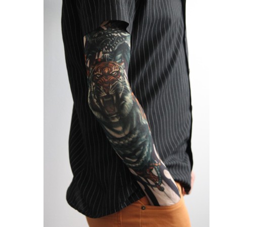 Giyilebilir Kol Dövmesi Çorap Dövme 3D Baskılı Kol Bacak Dövme 2 Adet Model 3