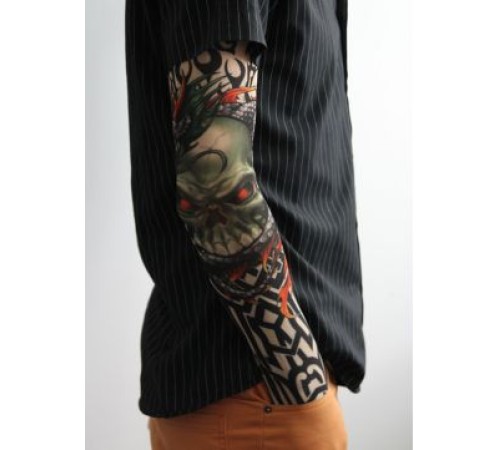 Giyilebilir Kol Dövmesi Çorap Dövme 3D Baskılı Kol Bacak Dövme 2 Adet Model 18