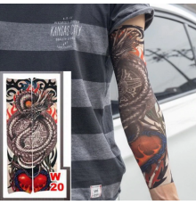 Giyilebilir Kol Dövmesi Çorap Dövme 3D Baskılı Kol Bacak Dövme 2 Adet Model 7