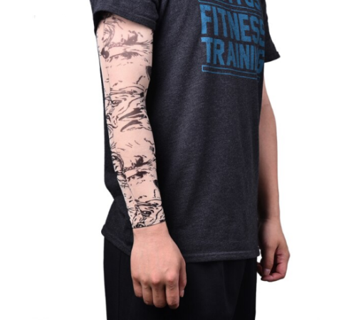 Giyilebilir Kol Dövmesi Çorap Dövme 3D Baskılı Kol Bacak Dövme 2 Adet Model 25