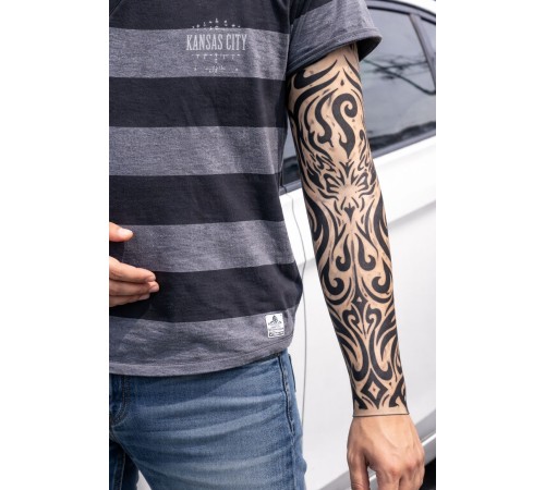 Giyilebilir Kol Dövmesi Çorap Dövme 3D Baskılı Kol Bacak Dövme 2 Adet Model 11