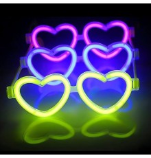 Glow Kalpli Fosforlu Gözlük 6’lı Renkli Set – Neon Parti