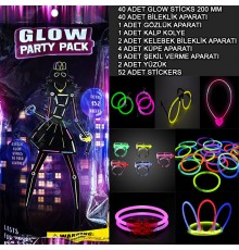 Glow Parti Seti 152 Parçalık Lüks Glow  Kostüm Seti