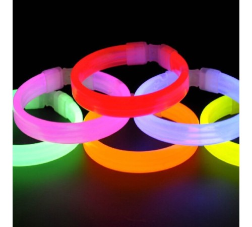 Glow Partisi Fosforlu Ekstra Kalın Bileklik 6 Renk 6’lı Set – Baskı Yapılabilir