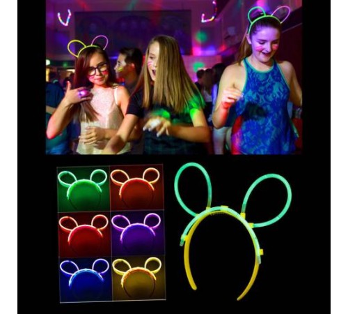 Glow Taç Fosforlu Taç Karışık Renk 12 Adet