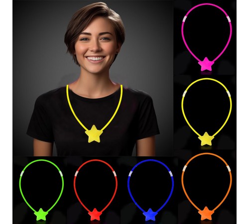 Glow  Yıldız Kolye - Glow Kolye - Glow Partisi Yıldız Kolye 6 Adet