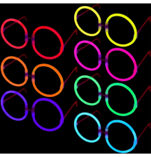 Glow  Yuvarlak Gözlük - Glow Partisi Gözlükleri - Glow Gözlük 12 Adet