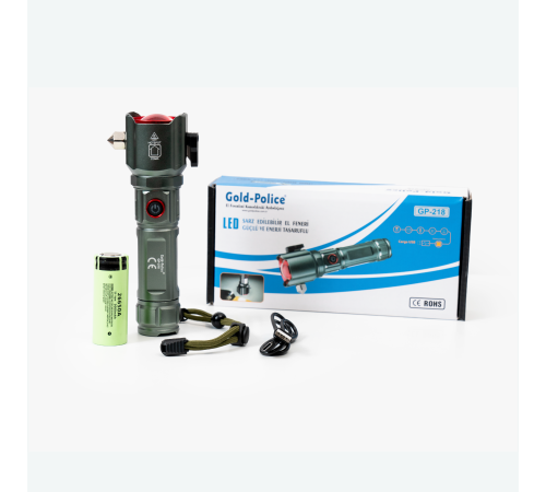 Gold Police GP-218 Acil Durum El Feneri Güçlü TG LED 3000 Lümen