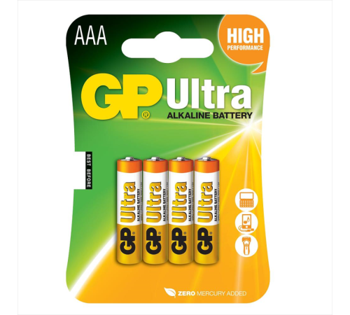 GP  Ultra Alkalin AAA İnce Kalem Pil 4lü