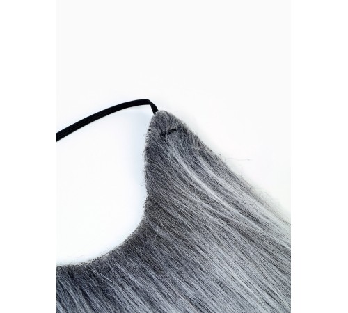 Gri Renk Lastikli Uzun Takma Sakal 40 cm