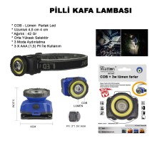 Güçlü Pilli Kafa Lambası Wt-607