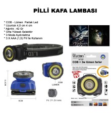 Güçlü Pilli Kafa Lambası Wt-607