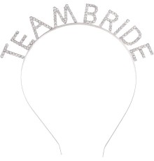 Gümüş Kaplama Kristal Taşlı Team Bride Taç 16x17 cm