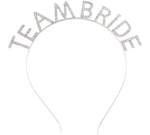 Gümüş Kaplama Kristal Taşlı Team Bride Taç 16x17 cm