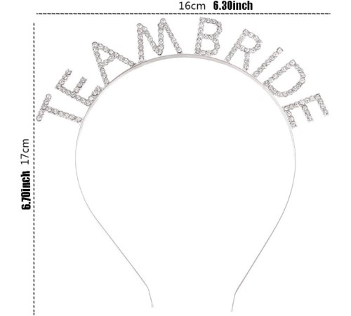 Gümüş Kaplama Kristal Taşlı Team Bride Taç 16x17 cm