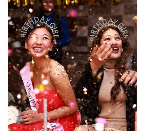 Gümüş Kristal Taşlı Birthday Girl Doğum Günü Tacı İthal Ürün A Kalite 17x16 cm