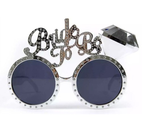 Gümüş Renk Bride To Be Yazılı Gelin Gözlüğü 15x10 cm