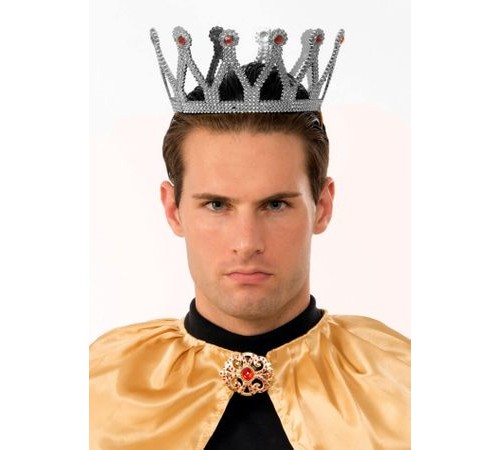 Gümüş Renk Çocuk ve Yetişkin Uyumlu Kral Tacı