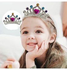 Gümüş Renk Taraklı Model Prenses Kraliçe Tacı 1 No Kalp 12x7 cm