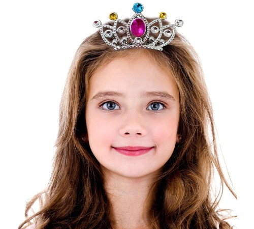 Gümüş Renk Taraklı Model Prenses Kraliçe Tacı 2 No 12x7 cm