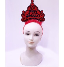 Happy Birthday Neon Kırmızı Renk Doğum Günü Tacı 24x15 cm