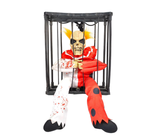 Hareketli Sesli Sensörlü Mahkum Joker İskelet Dekorasyon 22x27 cm