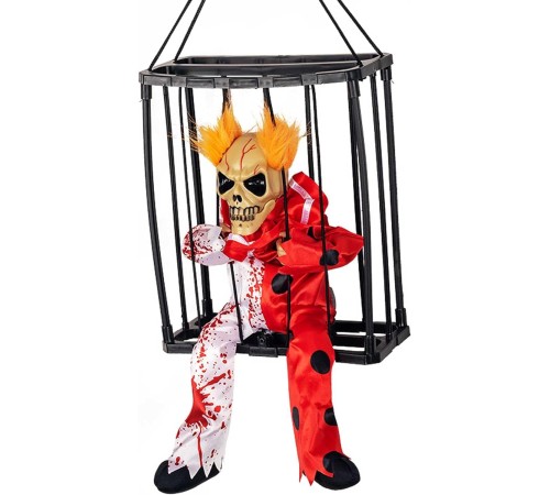 Hareketli Sesli Sensörlü Mahkum Joker İskelet Dekorasyon 22x27 cm