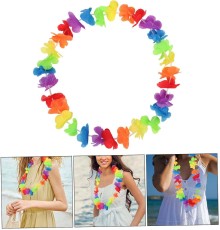 Hawaii Çiçekli Boyun Kolyesi - Renkli Tropikal Parti Leisi