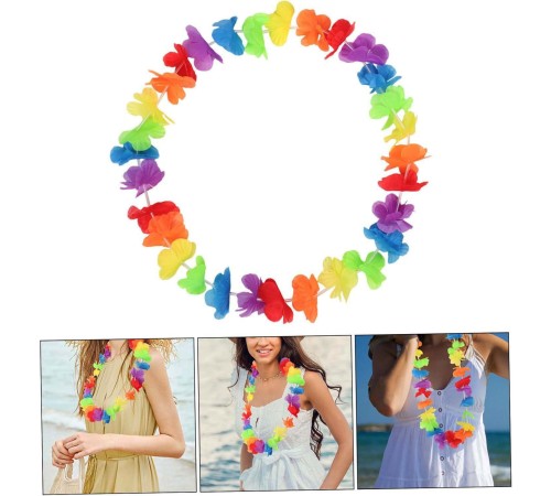 Hawaii Çiçekli Boyun Kolyesi - Renkli Tropikal Parti Leisi