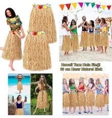 Hawaii Tarzı Hula Eteği – 60 cm Hasır Naturel Etek