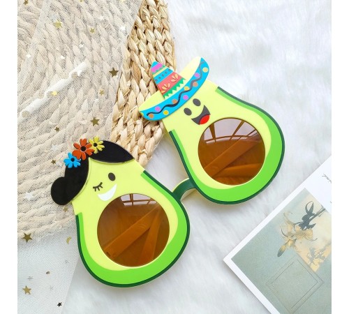 Hawaii Temalı Avokado Gözlük – Kostüm & Parti Gözlüğü