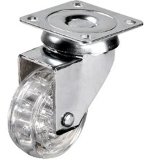 Hts 301 - 50x20 mm Şeffaf Makaralı Tablalı Teker