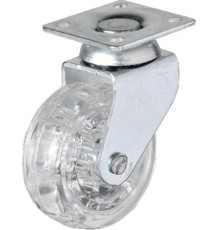 Hts 325 - 50x20 mm Şeffaf Makaralı Tablalı Teker 4 Adet