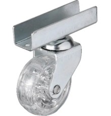 Hts 327 - 50x20 mm Şeffaf Makaralı Uzun U Tablalı Teker 4 Adet