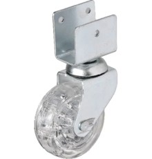 Hts 328 - 50x20 mm Şeffaf Makaralı Kısa U Tablalı Teker 4 Adet